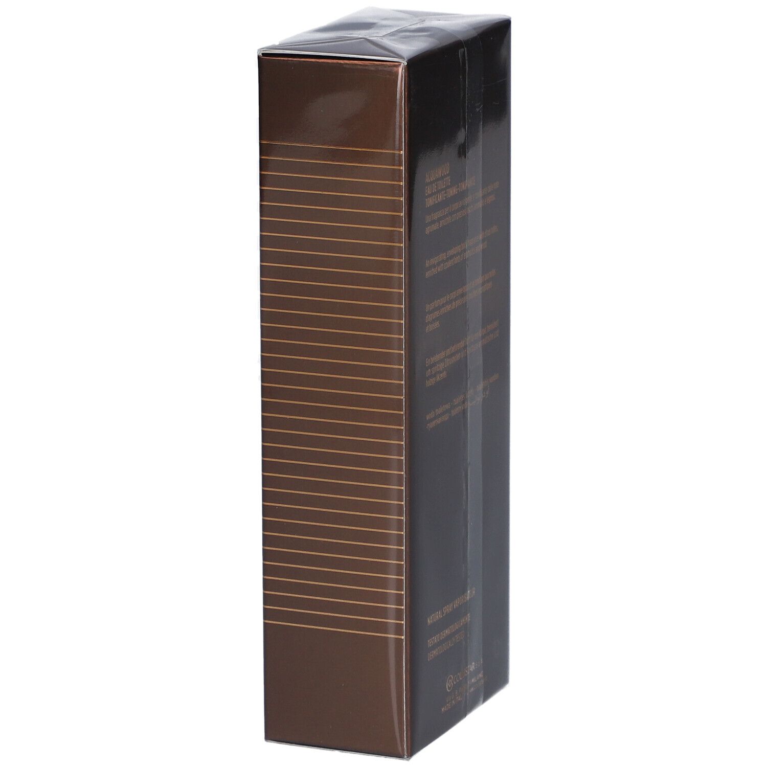 Braune rechteckige Schachtel. Uomo Collistar Milano, Acqua Wood, Eau de Toilette. 100 ml.