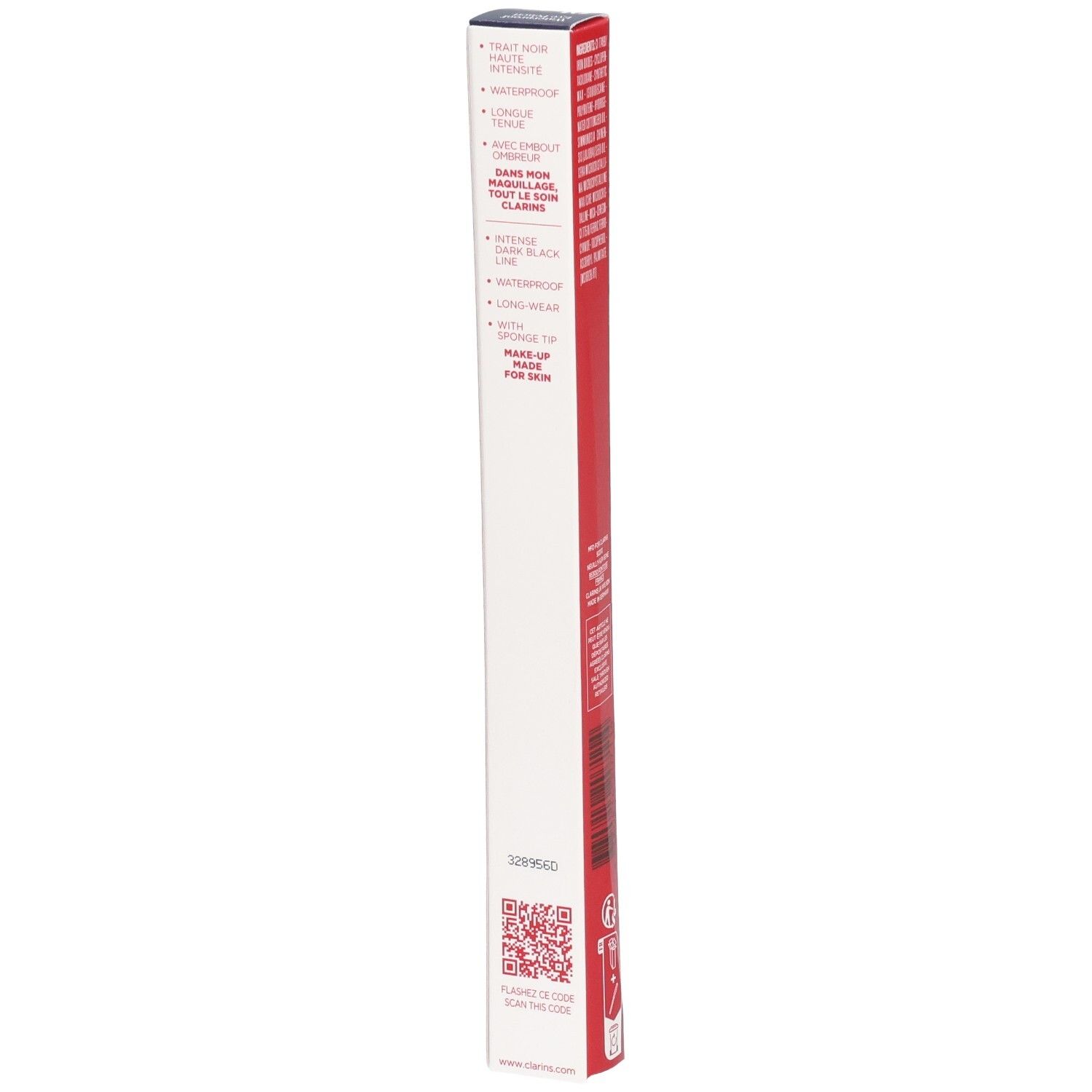 Verpackung des CLARINS CRAYON YEUX WP 01 NOIR, mit Produktmerkmalen.