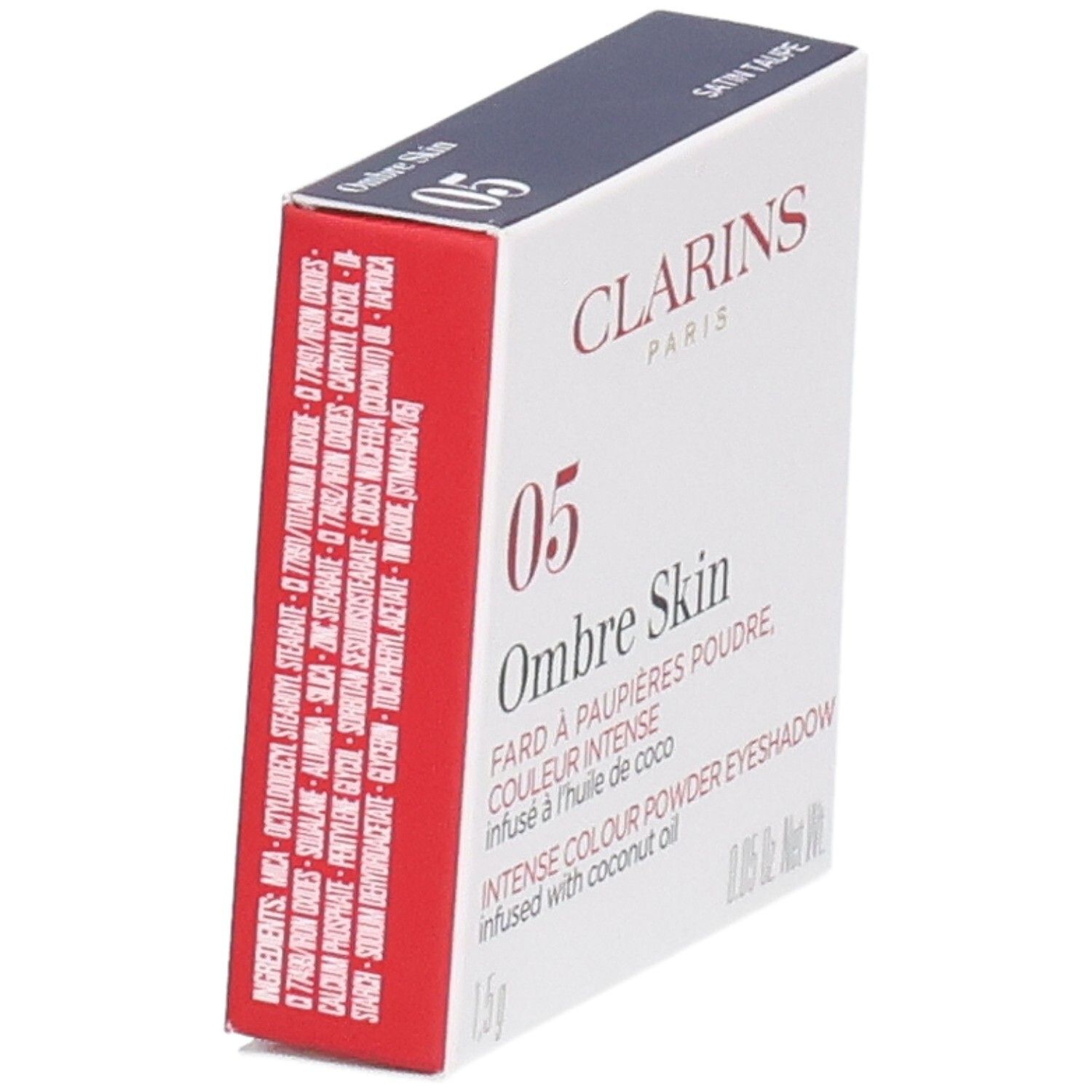 Clarins Ombre Skin Lidschatten 05 Satin Taupe, Seitenansicht der Verpackung.