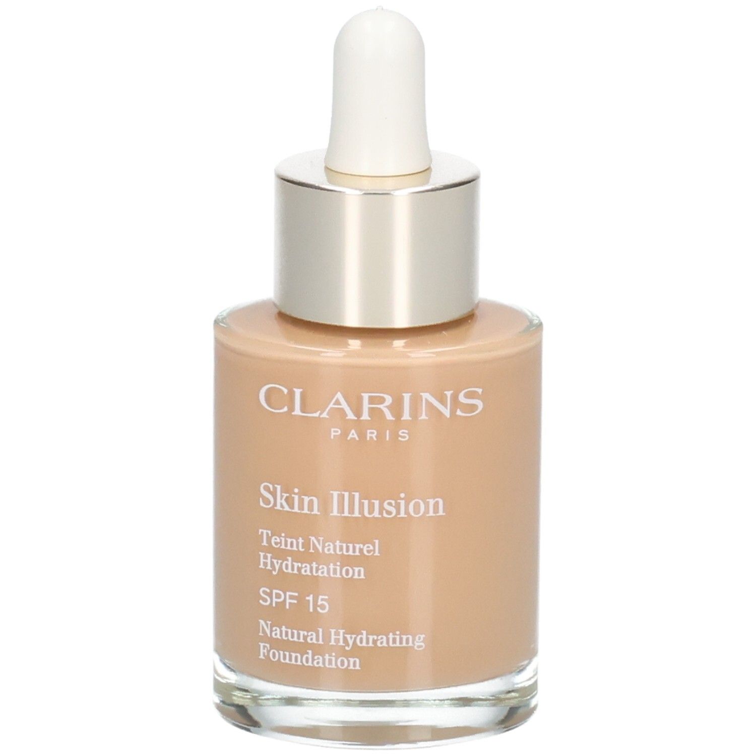Clarins Skin Illusion Foundation, 112,3N. Glasflasche mit Pipette. SPF 15.