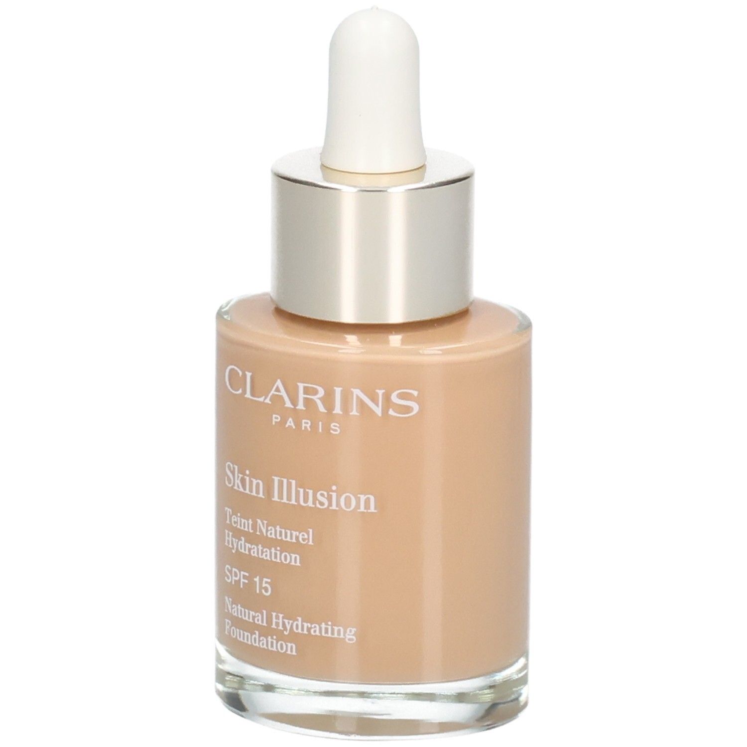 Clarins Skin Illusion Foundation, 112,3N. Glasflasche mit Pipette. SPF 15.