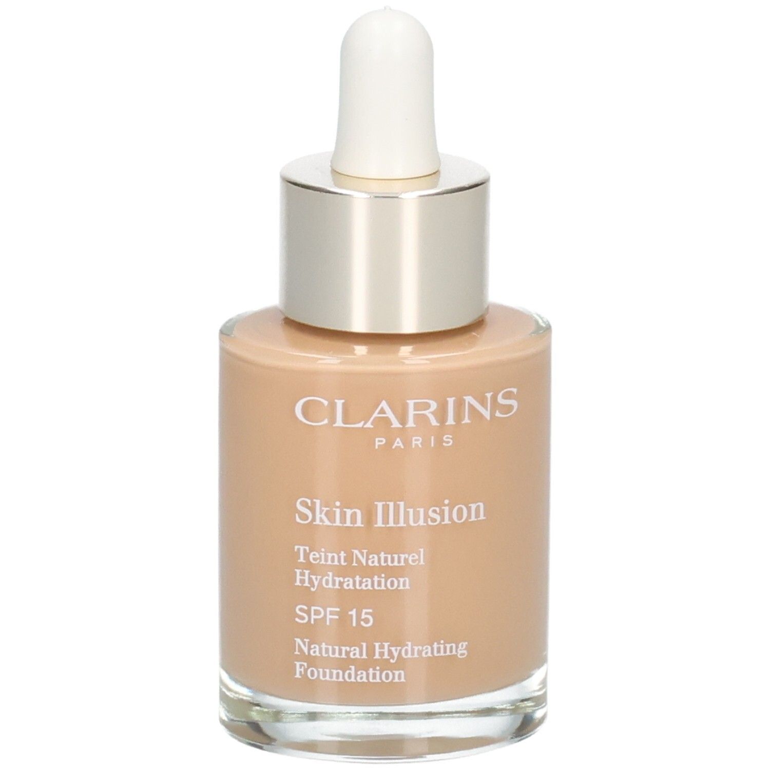 Clarins Skin Illusion Foundation, 112,3N. Glasflasche mit Pipette. SPF 15.