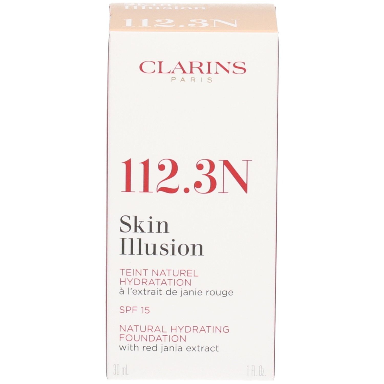 Clarins Skin Illusion Foundation, 112,3N. Verpackung. SPF 15.