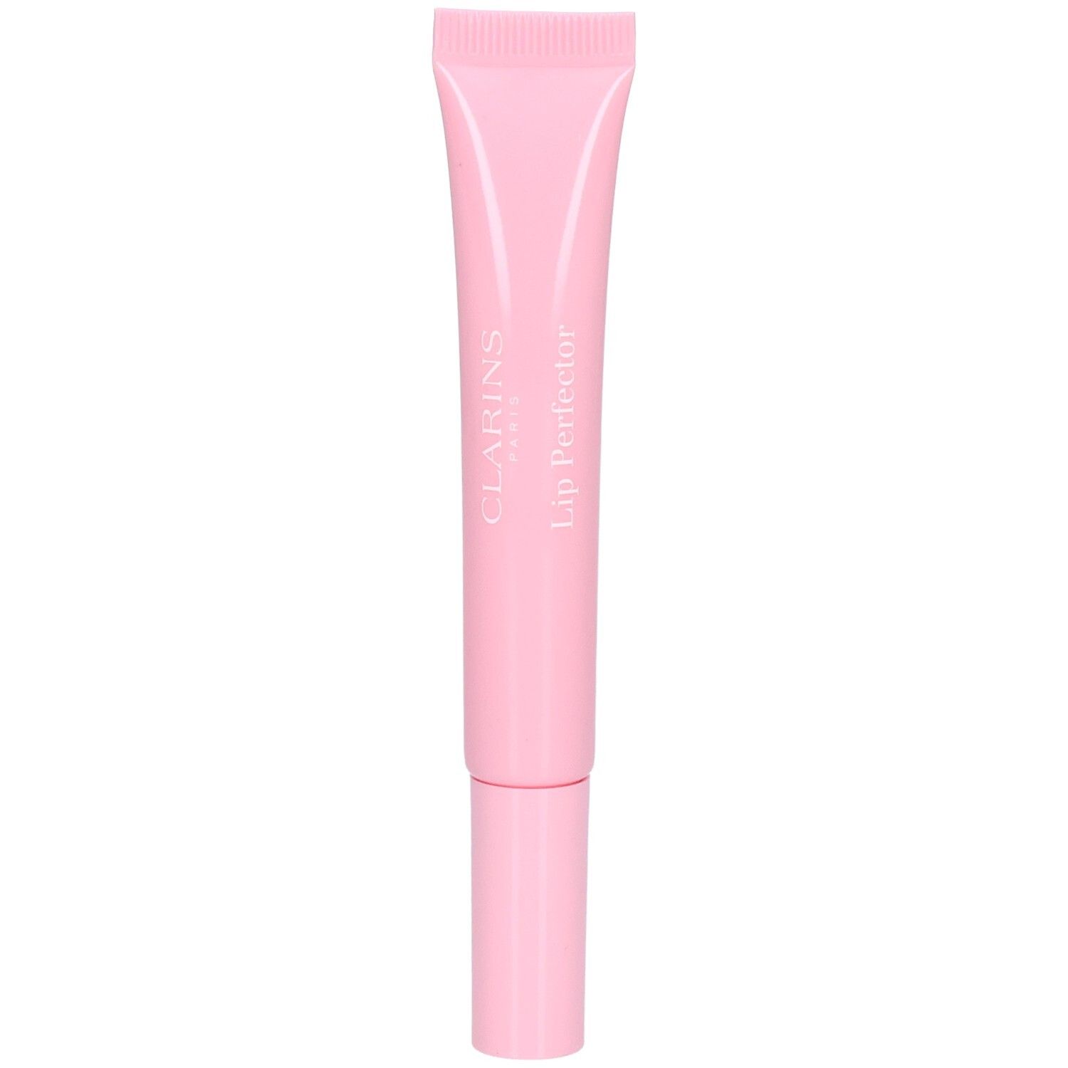 Clarins Lip Perfector 21 in Soft Pink Glow, rosa Tube mit Applikator.