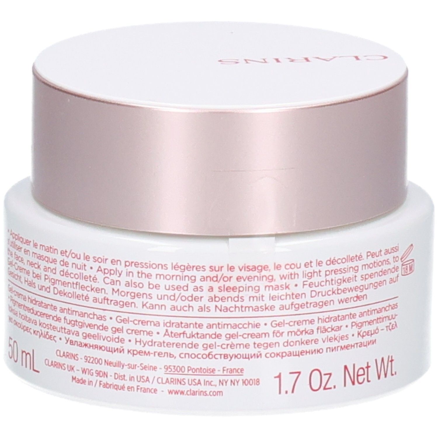 Clarins Bright Plus Feuchtigkeitsgel-Creme gegen Pigmentflecken, 50 ml.