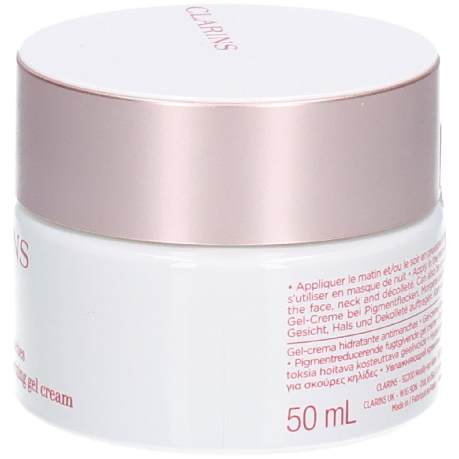 Clarins Bright Plus Feuchtigkeitsgel-Creme gegen Pigmentflecken, 50 ml.