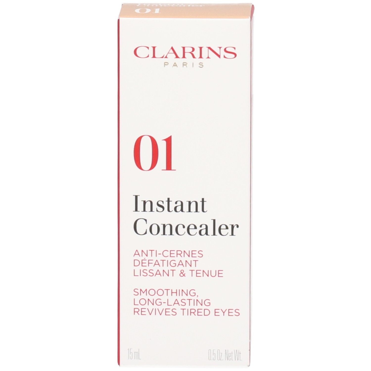 Clarins Instant Concealer 01, Vorderseite der Verpackung.