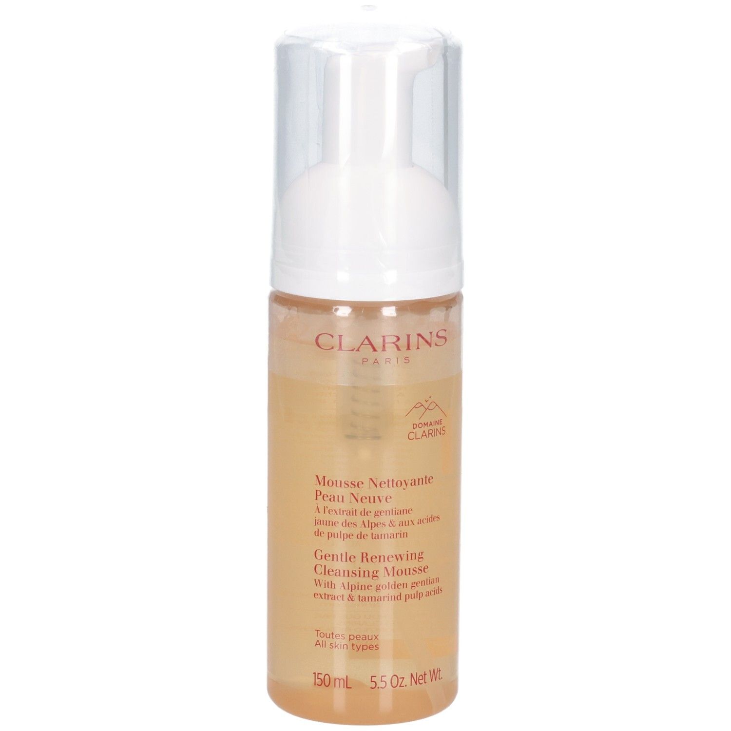 Clarins Reinigungsmousse Flasche mit Pumpspender.