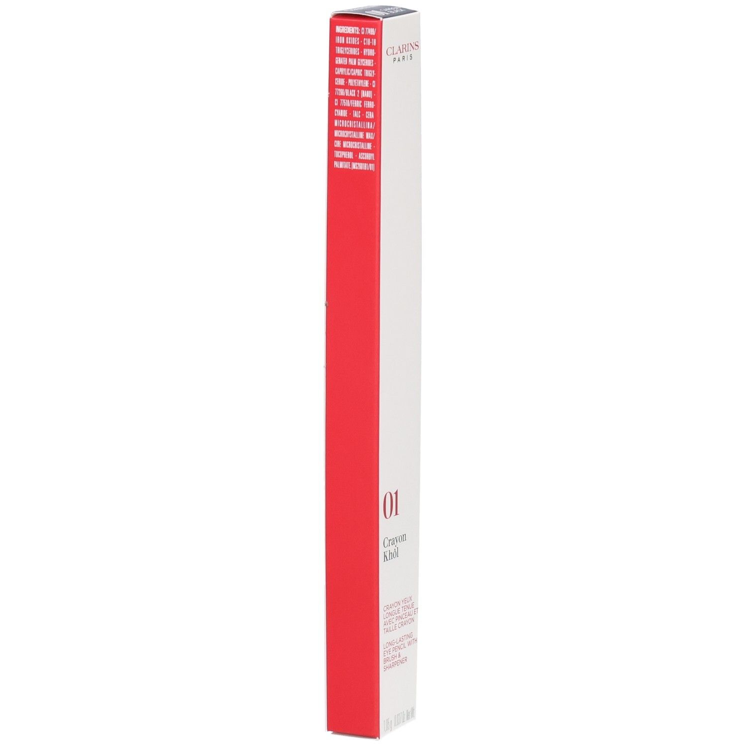 Clarins Crayon Khôl 01 Carbon Black, Seitenansicht der Verpackung.
