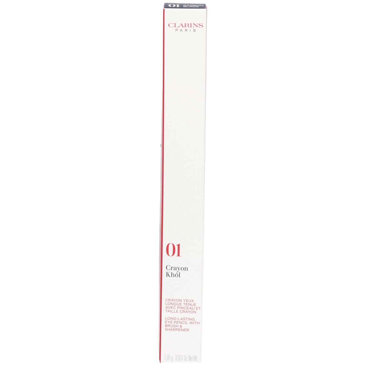 Clarins Crayon Khôl 01 Carbon Black, Vorderseite der Verpackung.