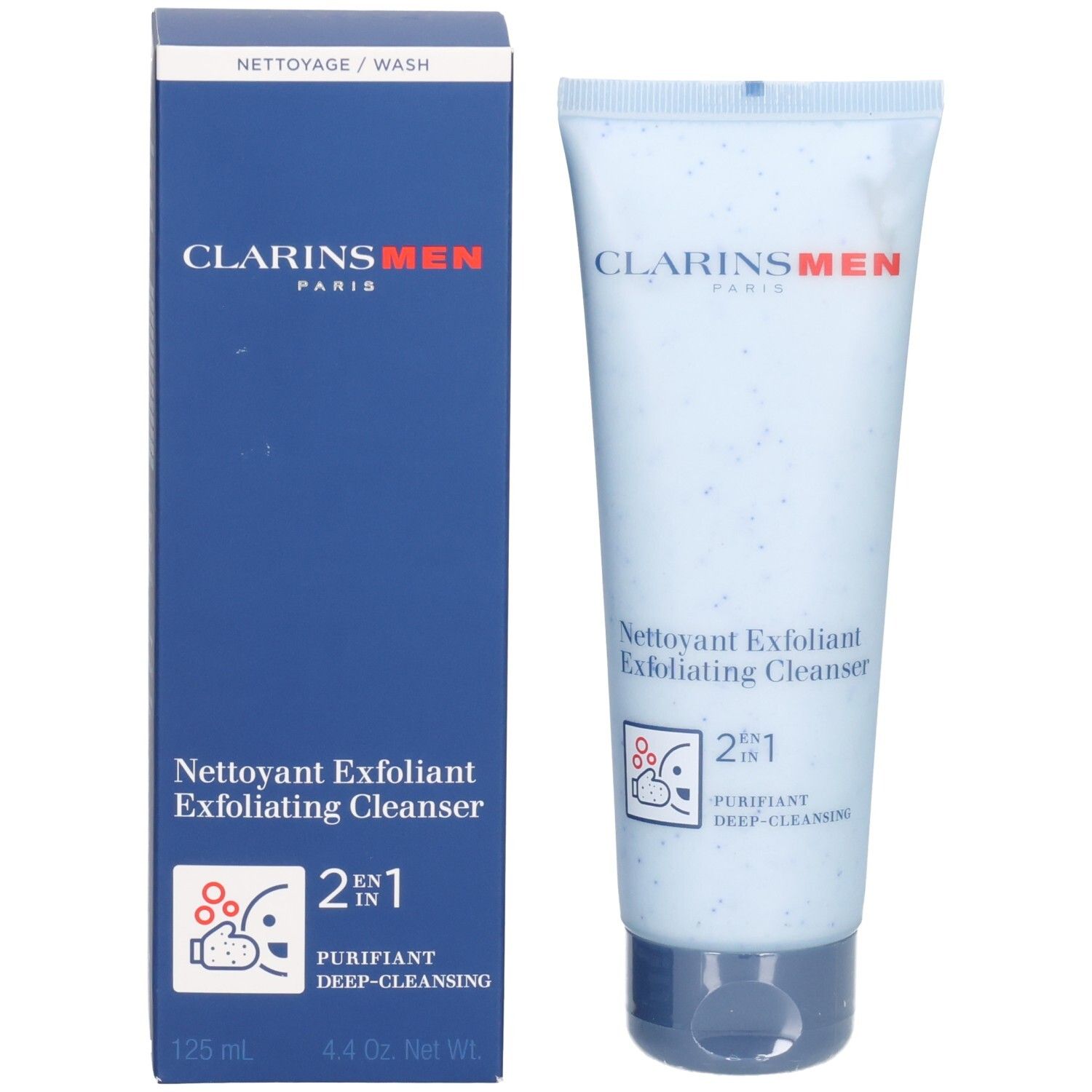 ClarinsMen Peeling-Reinigungsmittel für Herren mit Faltschachtel, 125 ml.