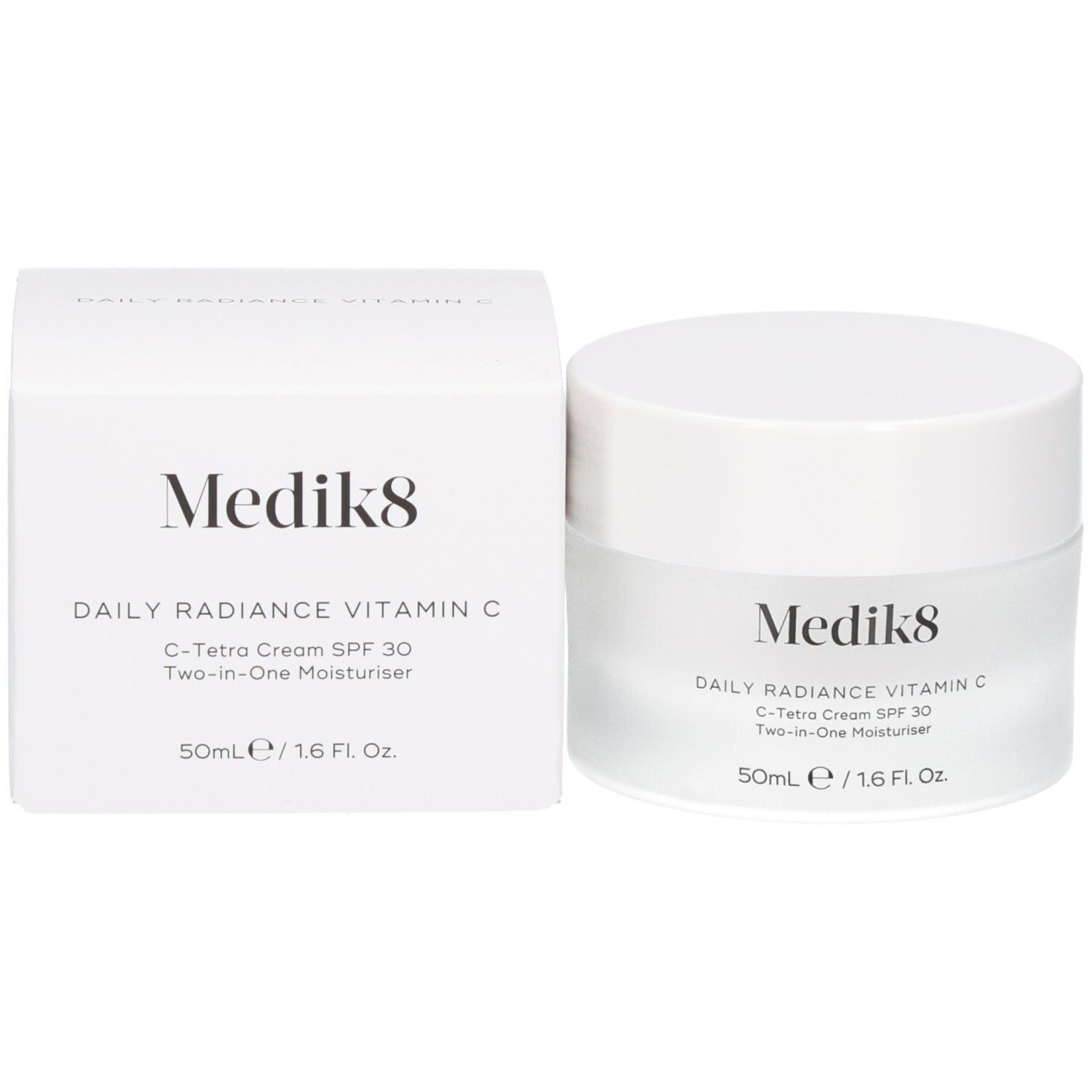 Medik8 C-Tetra Cream SPF 30 Tiegel und Verpackung, 50ml.
