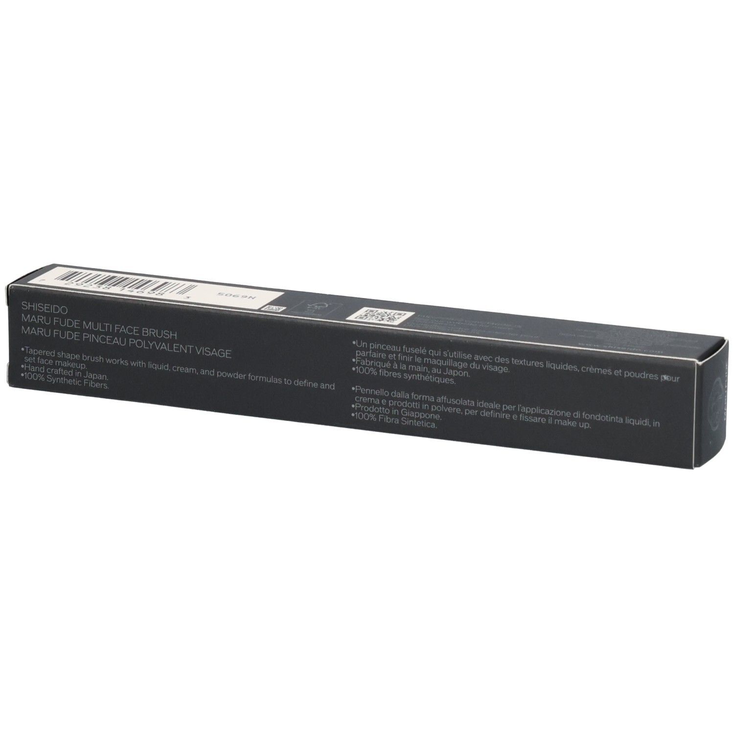 Shiseido Multi-Face Brush in schwarzer Verpackung. 100% Faser.