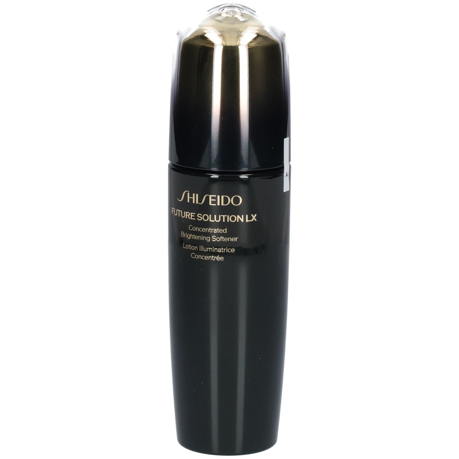 Shiseido Future Solution LX Brightening Softener Flakon, Vorderseite mit Etikett.