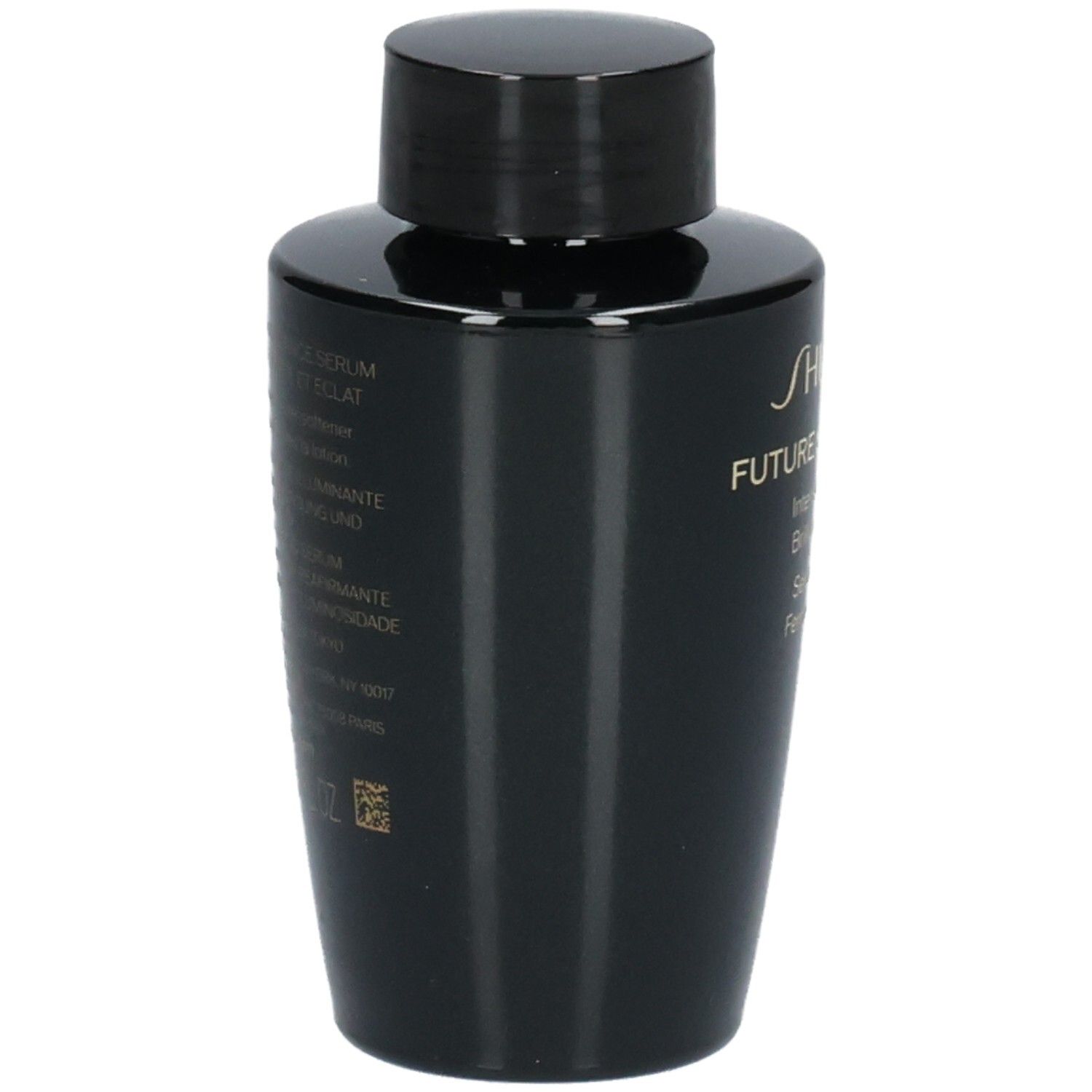 Rückseite der Shiseido Future Solution LX Intensives Serum Flasche mit Text.