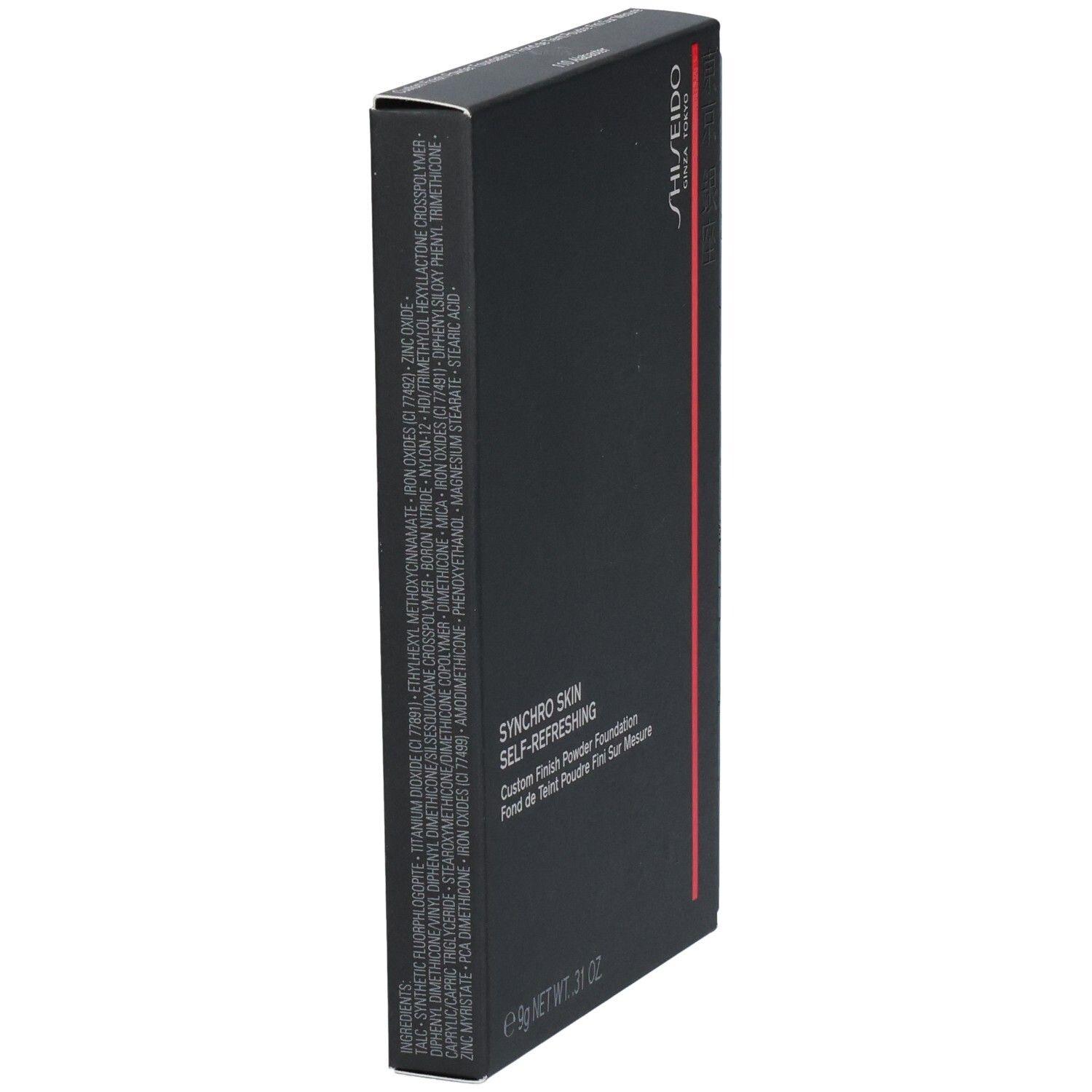 Schwarze Shiseido-Verpackung für "SYNCHRO SKIN SELF-REFRESHING". 9g.