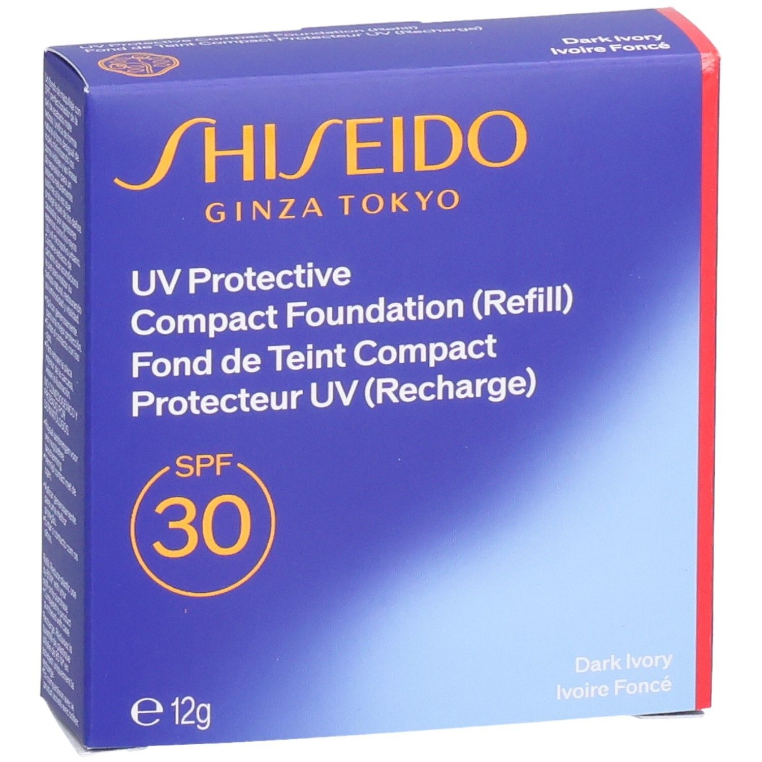 Shiseido UV Protective Compact Foundation (Nachfüllpackung), SPF 30, 12g, Farbton Dark Ivory.