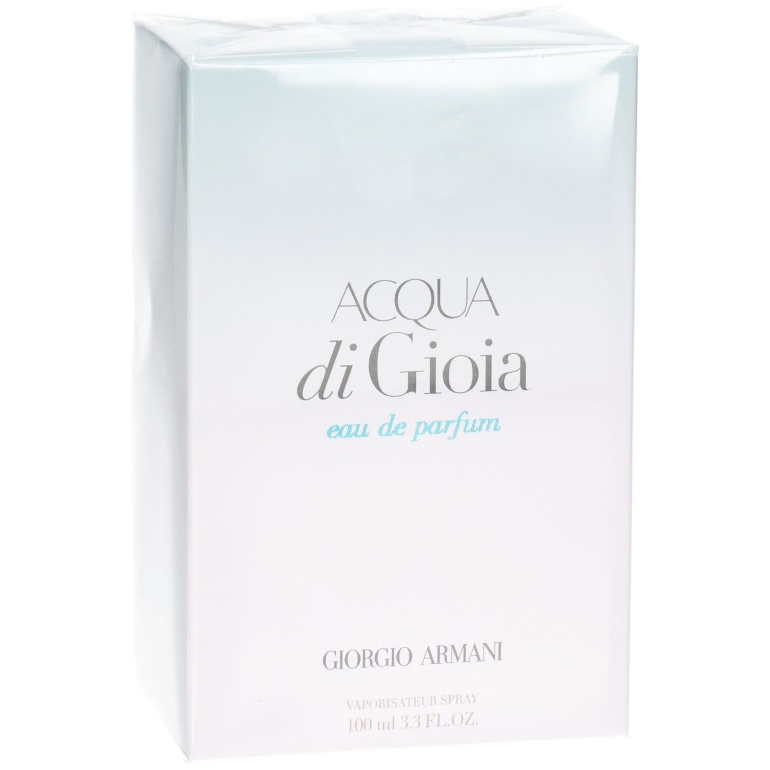 Verpackung von Giorgio Armani Acqua di Gioia Eau de Parfum, 100 ml.