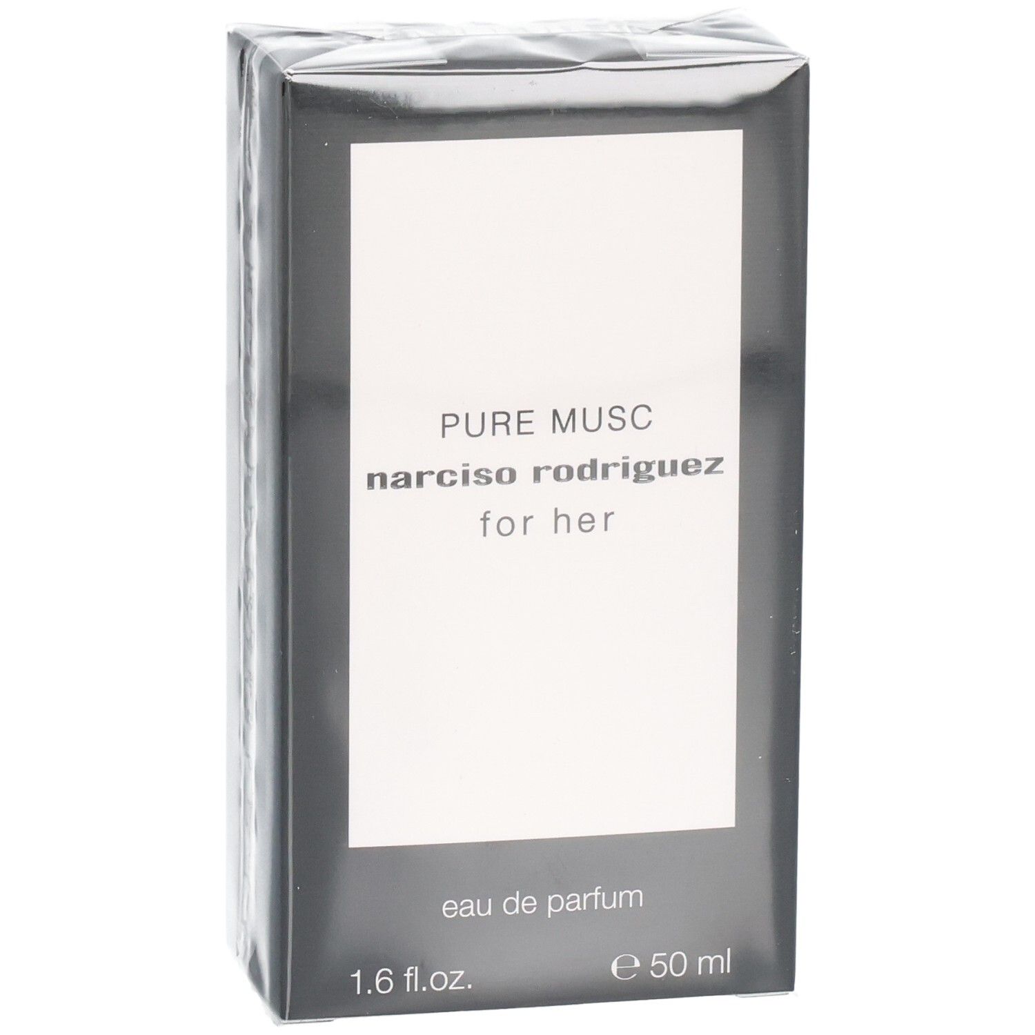 Verpackung von Narciso Rodriguez For Her Pure Musc Eau de Parfum, 50 ml.