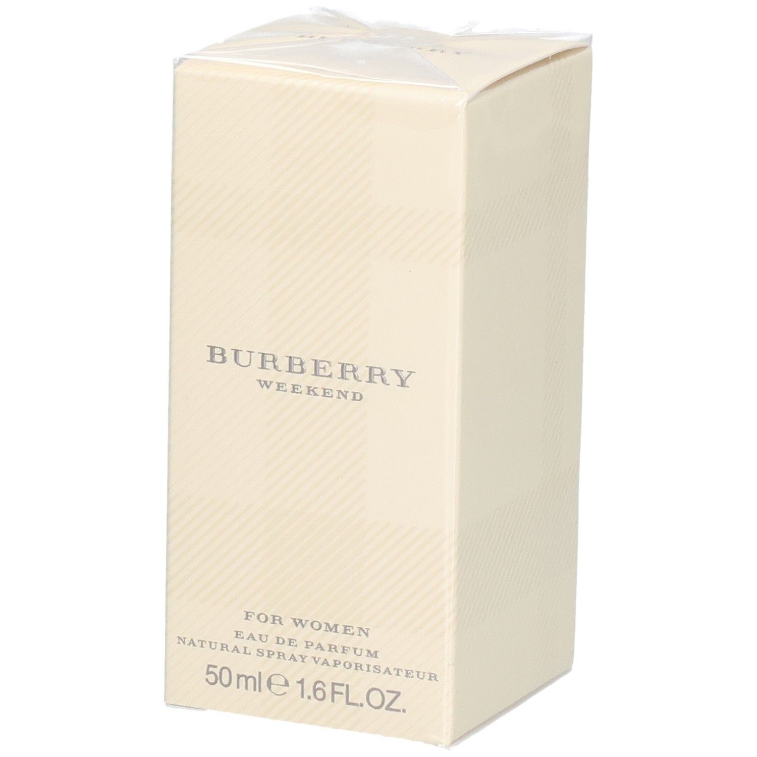 Verpackung von Burberry Weekend Eau de Parfum für Damen, 50ml.