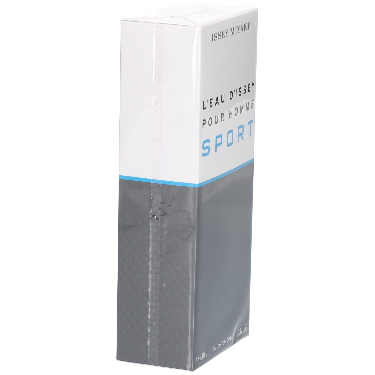 Verpackung von Issey Miyake L'Eau d'Issey Pour Homme Sport Eau de Toilette, seitliche Ansicht.
