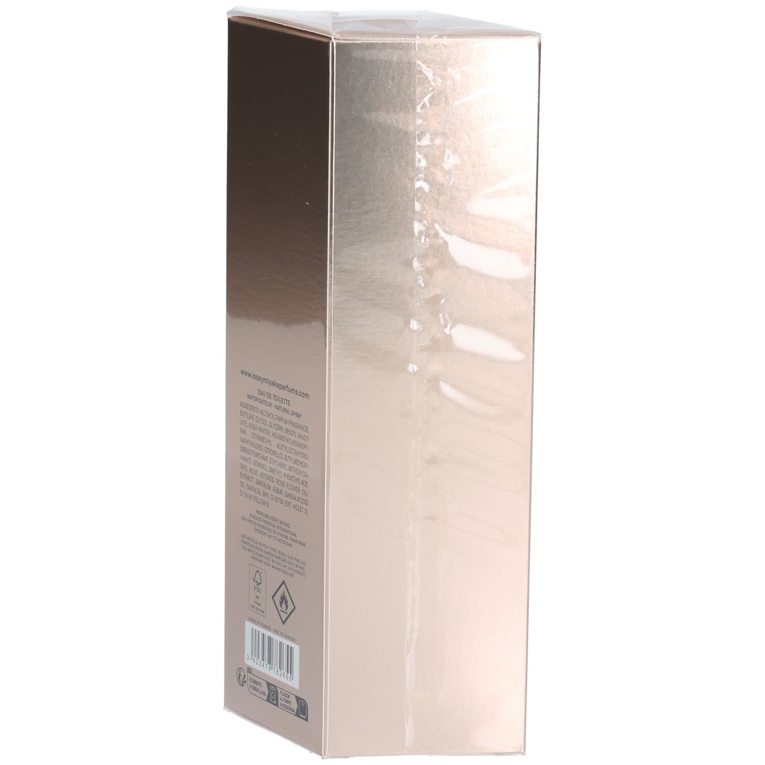 Issey Miyake Nectar d'Issey Petale de Nectar Eau de Toilette Verpackungsrückseite mit Inhaltsstoffen.