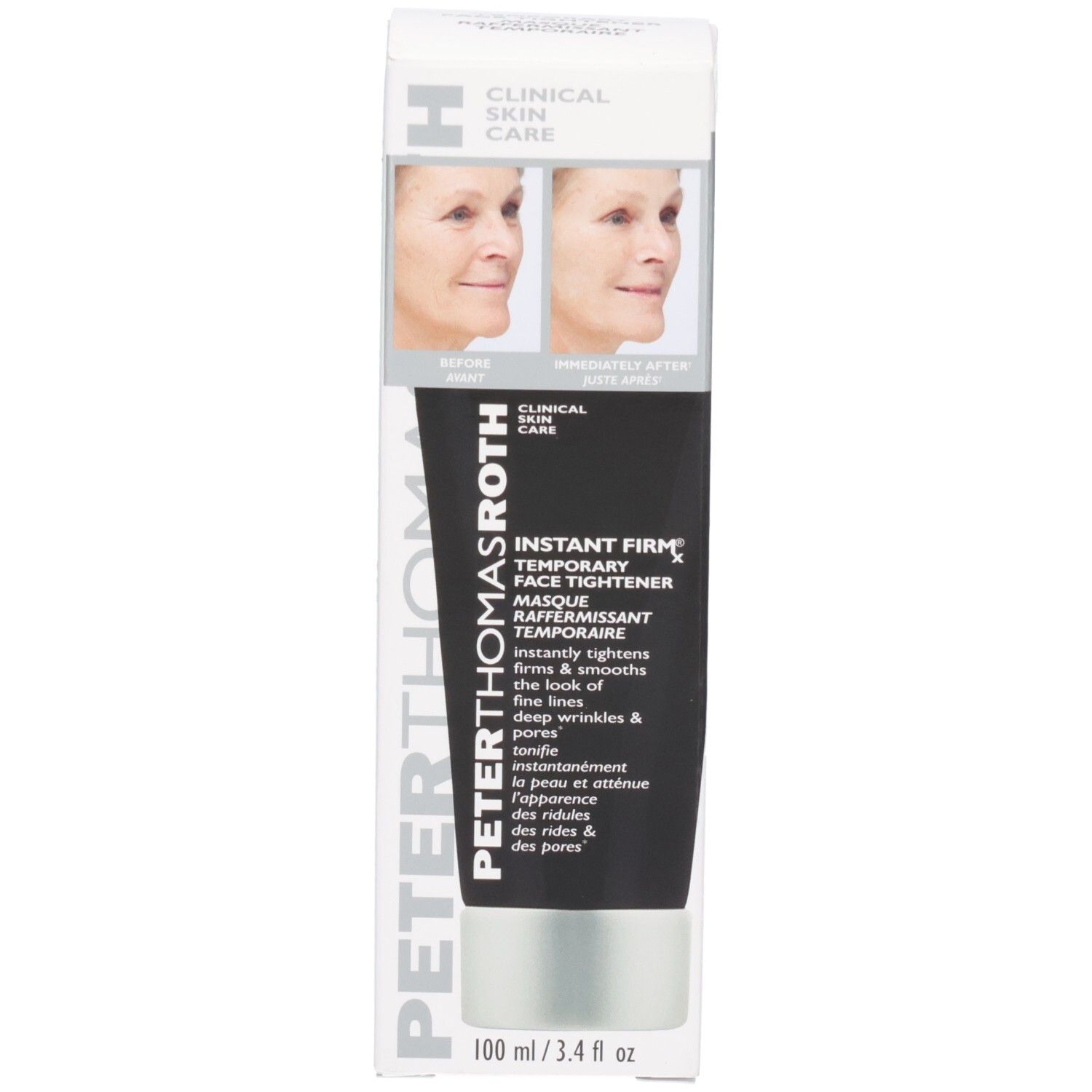 Verpackung und Tube des Peter Thomas Roth Instant Firmx Gesichtsstraffers.