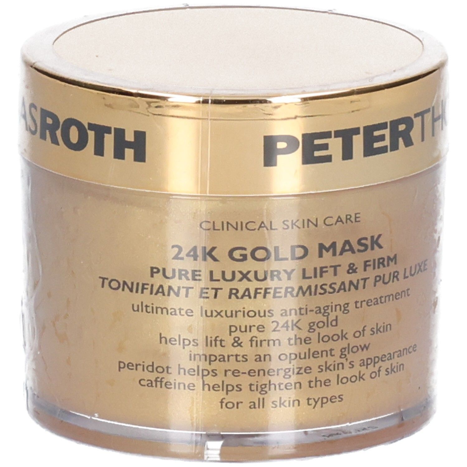 Peter Thomas Roth 24K Gold Mask: Goldfarbener Tiegel mit Anti-Aging-Pflege.
