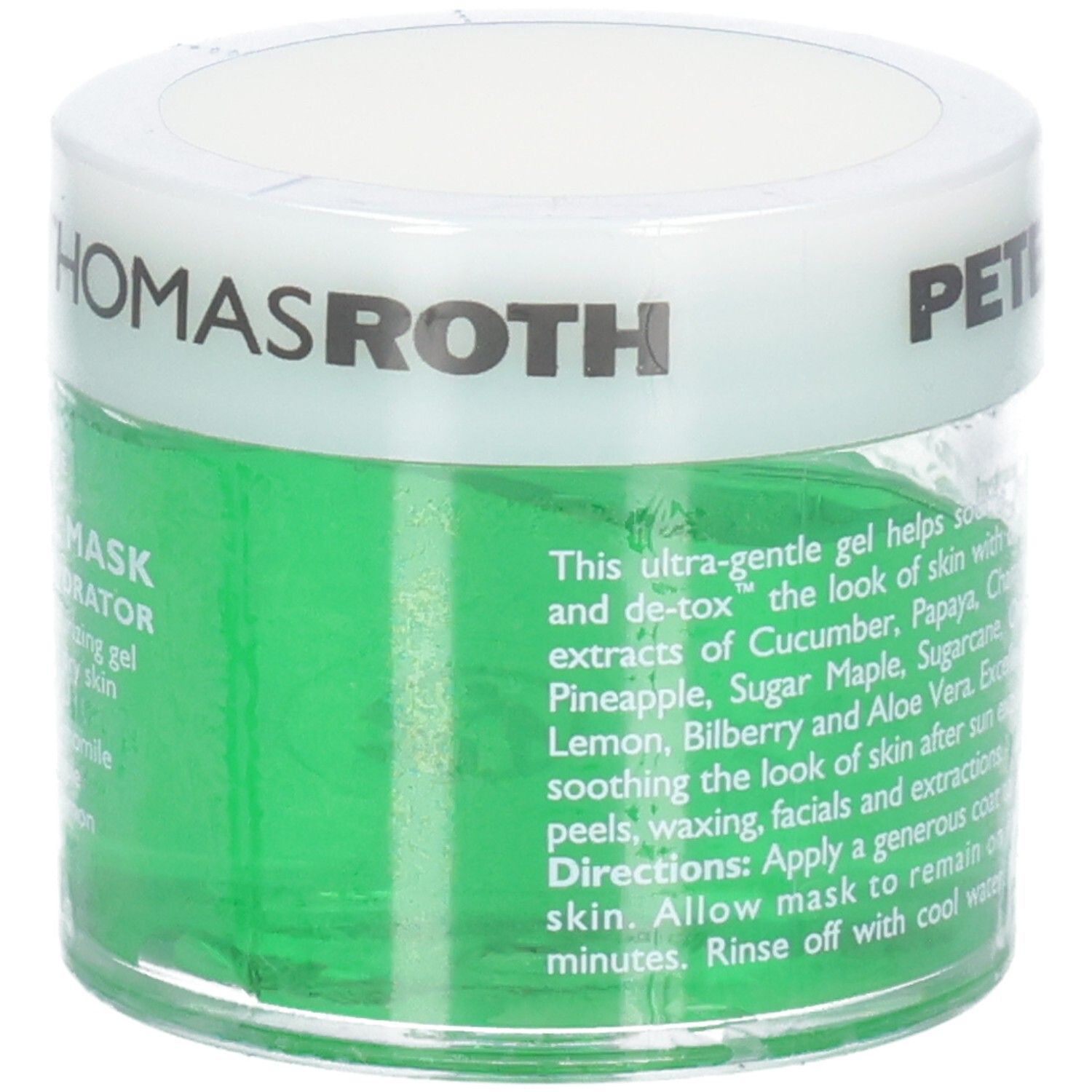 Peter Thomas Roth Cucumber Maske. Ultra-sanftes Gel zur Beruhigung und Entgiftung der Haut. Enthält Gurken-, Papaya- und Kamillenextrakte.