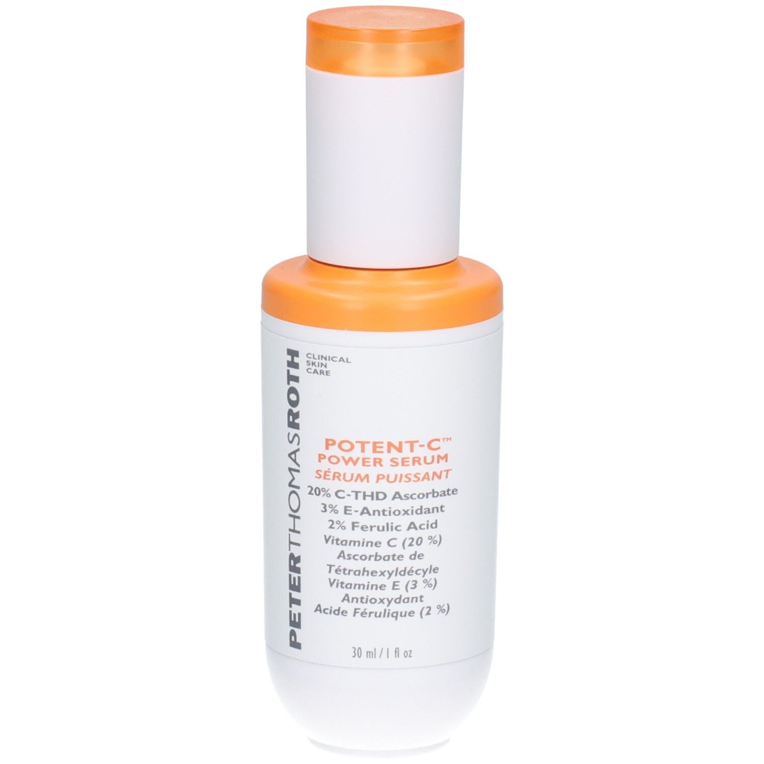 Peter Thomas Roth Potent C Power Serum Flasche, Vorderansicht.