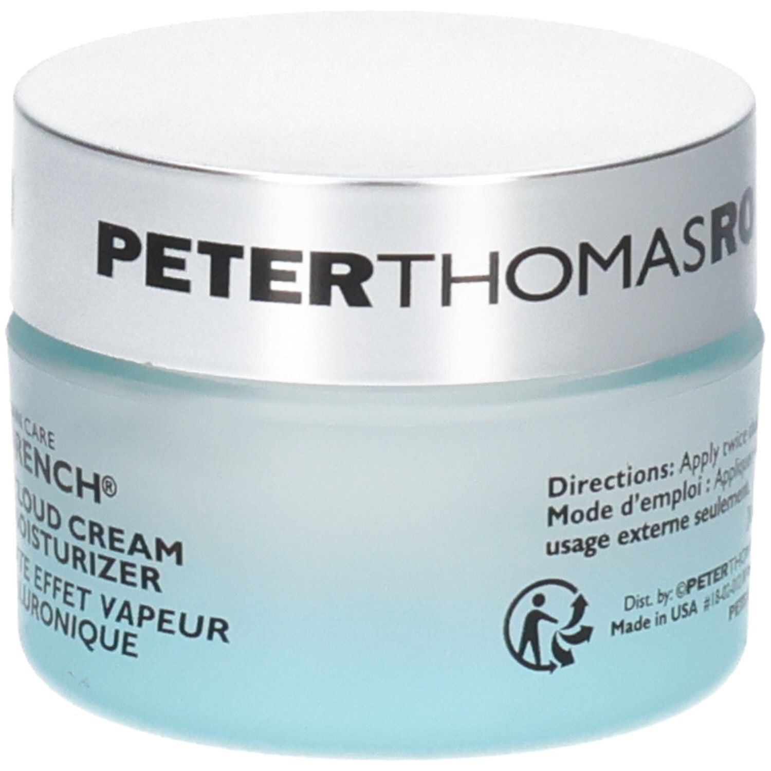 Peter Thomas Roth Water Drench Hyaluronic Cloud Cream Feuchtigkeitscreme, Vorderseite mit Produktnamen.
