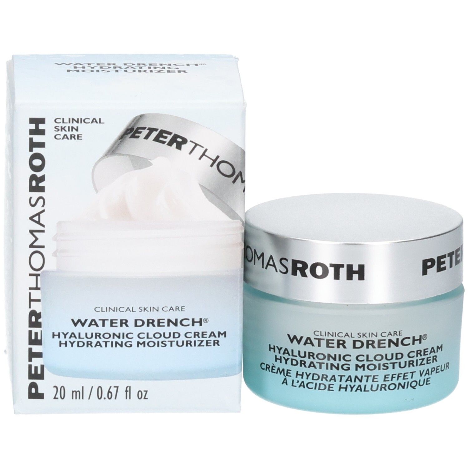 Peter Thomas Roth Water Drench Hyaluronic Cloud Cream Feuchtigkeitscreme und Verpackung.