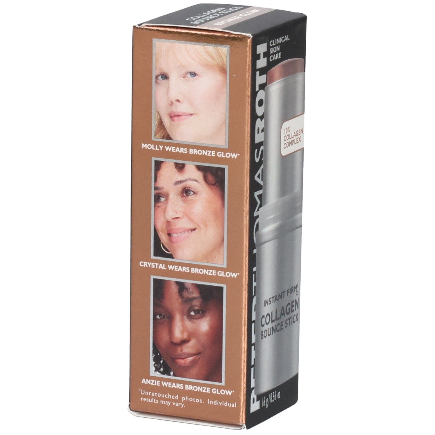 Peter Thomas Roth Instant FirmX Collagen Bounce Stick Bronze Glow mit drei Frauen.