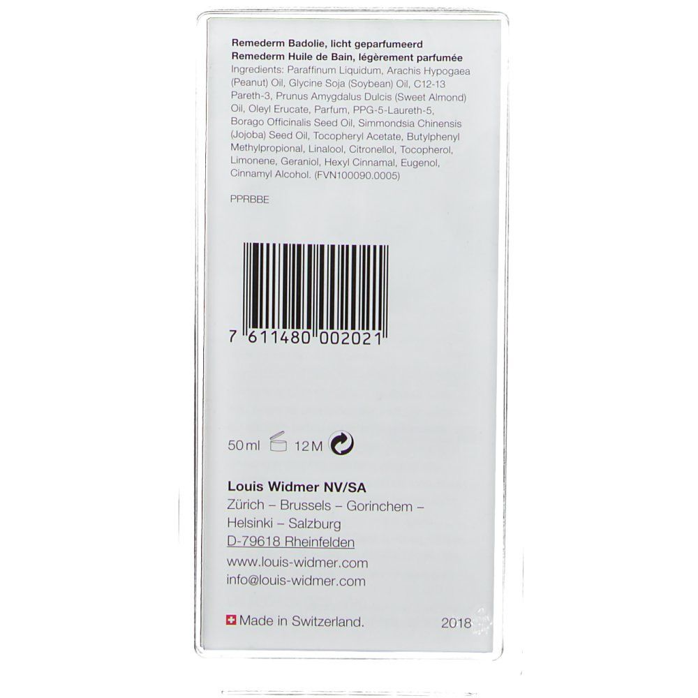 B. Louis Widmer Remederm Badolie 50 ml GRATIS Aangeboden (Licht geparfumeerd)
