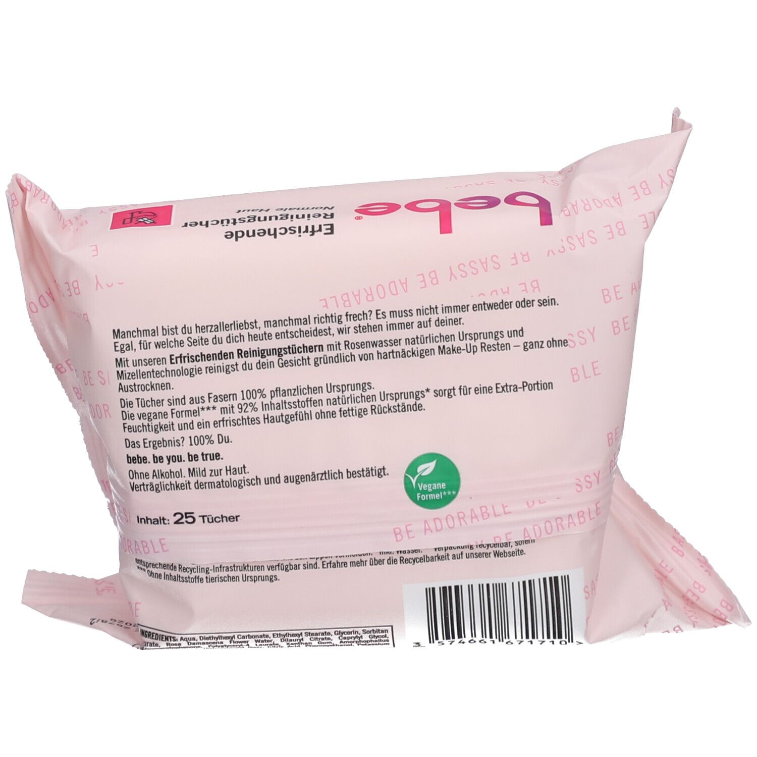 bebe® Erfrischende Reinigungstücher mit Rosenwasser