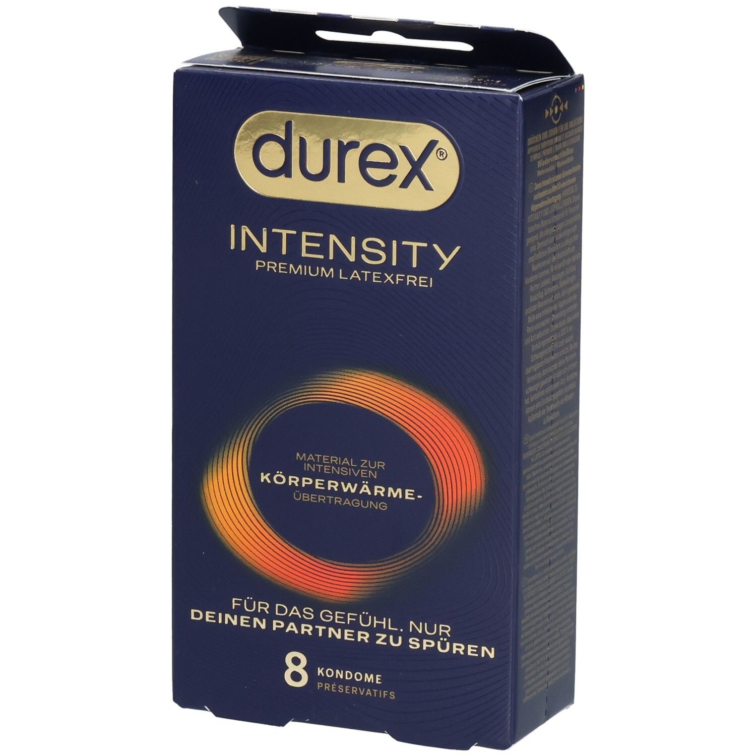 Durex Intensiti Kondom Packung, 8 Stück, latexfrei.