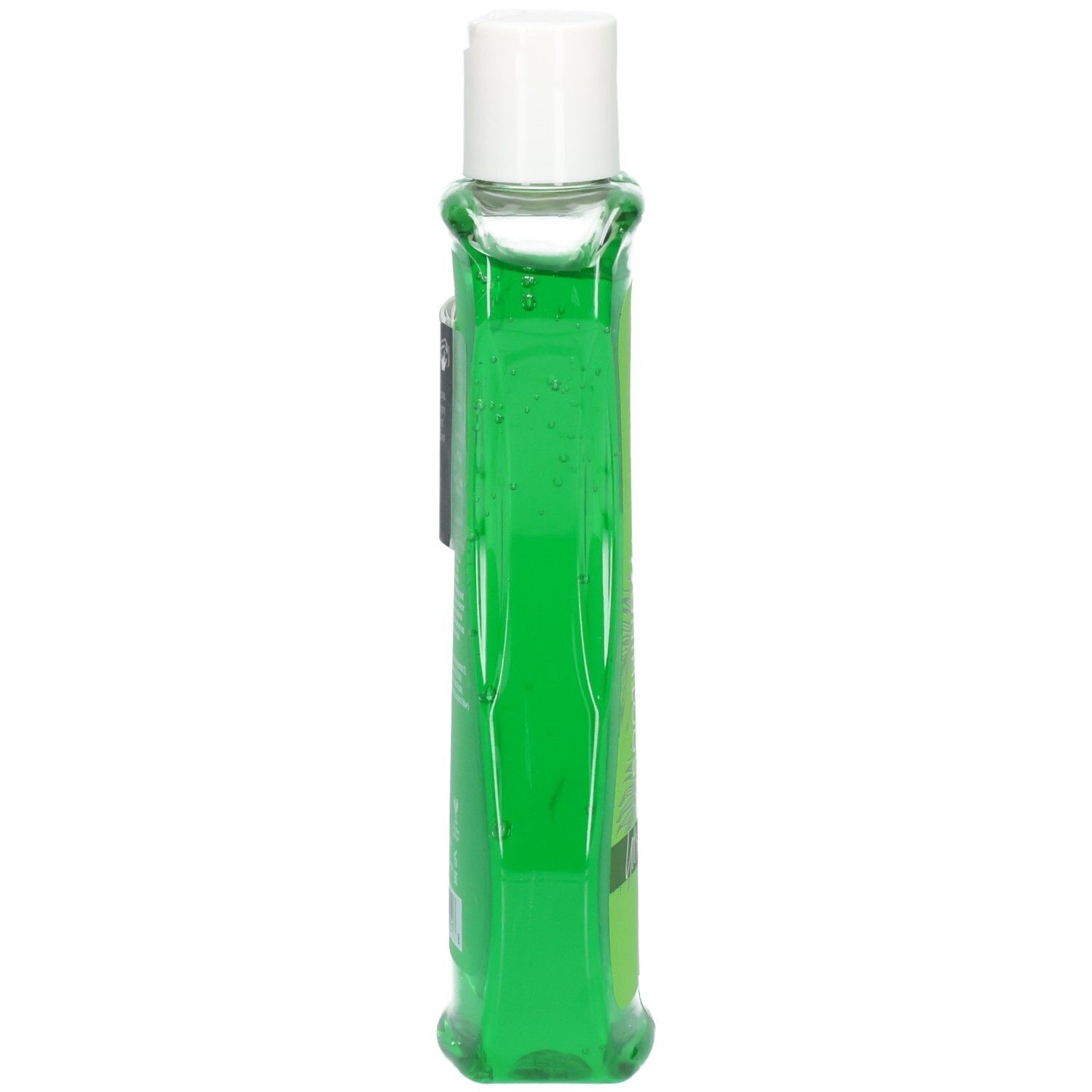 Seitenansicht einer grünen Flasche Australian Gold Soothing Aloe After Sun Gel mit weißem Verschluss.