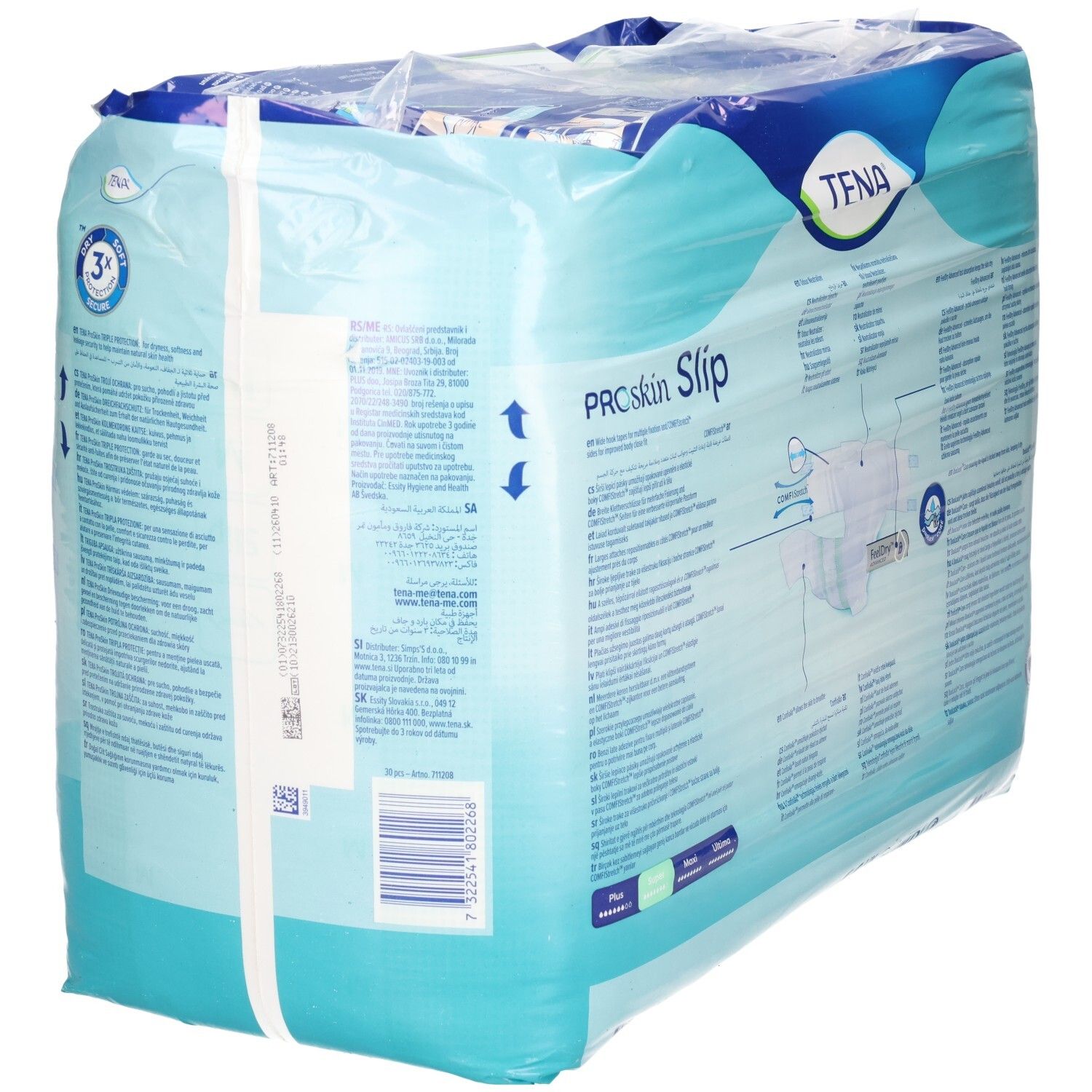 TENA Slip Super, Größe M, 30 Einlagen. Saugkern mit DuoLock CORE Technologie.