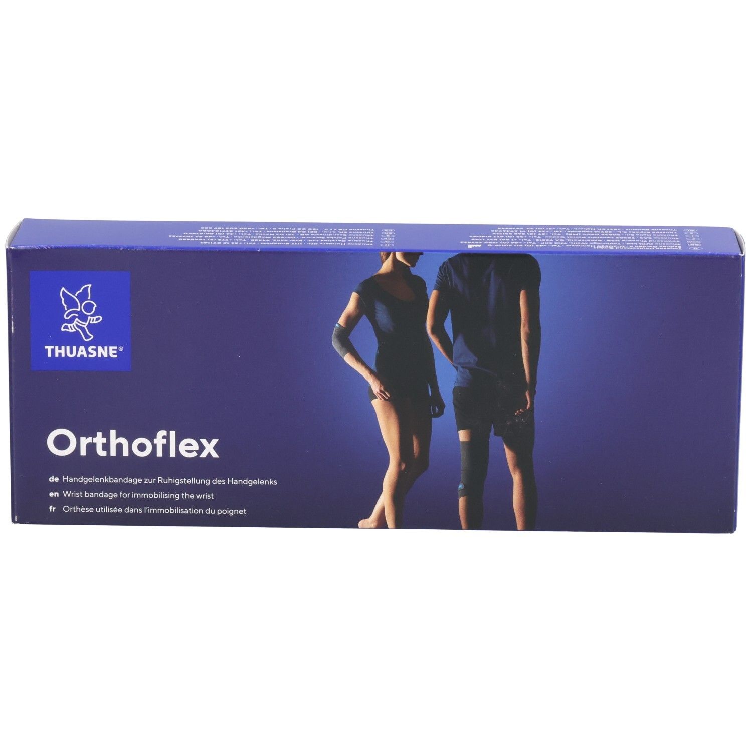 Thuasne Orthoflex Handgelenkbandage auf Kartonverpackung.