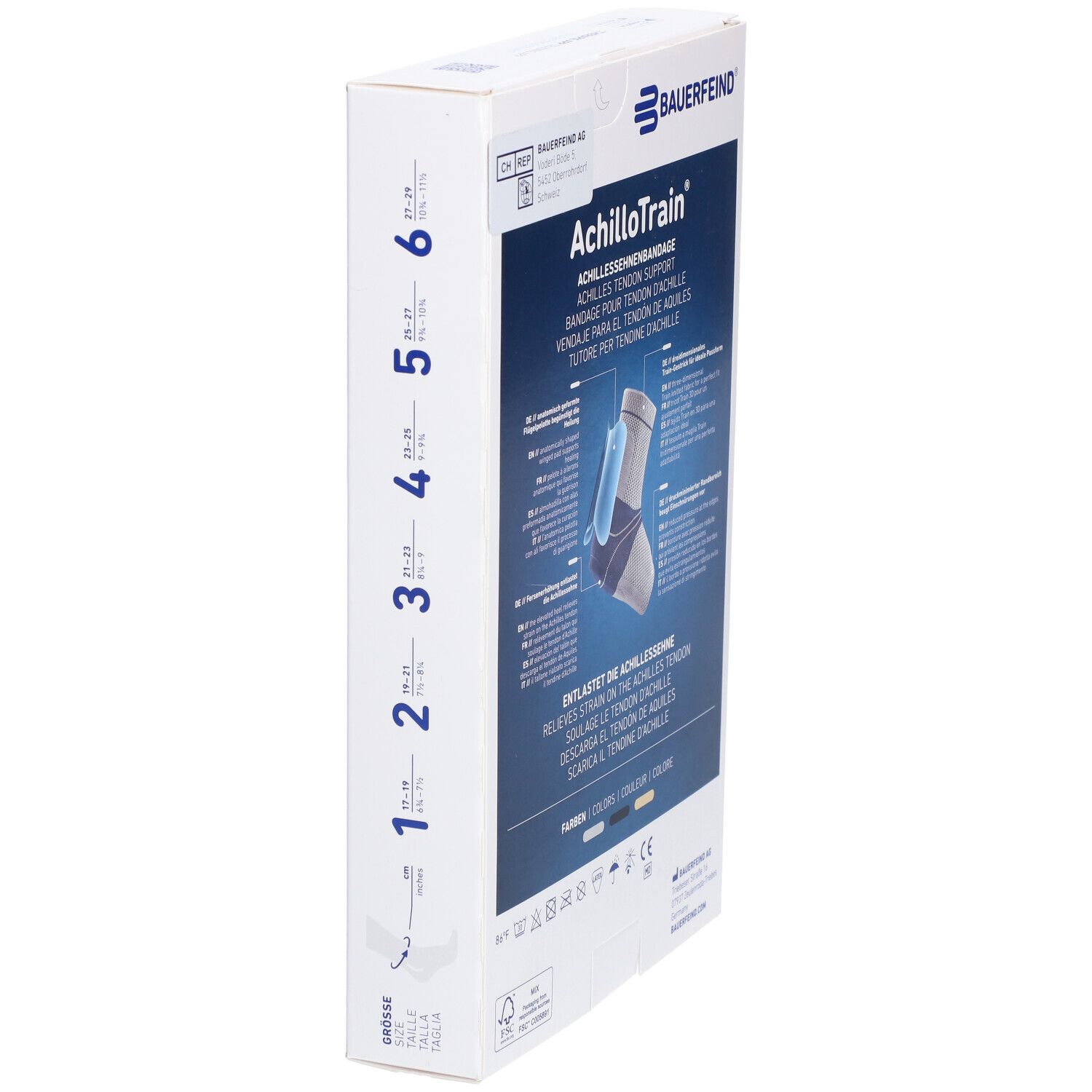 BAUERFEIND AchilloTrain Sprunggelenkbandage links Größe 3