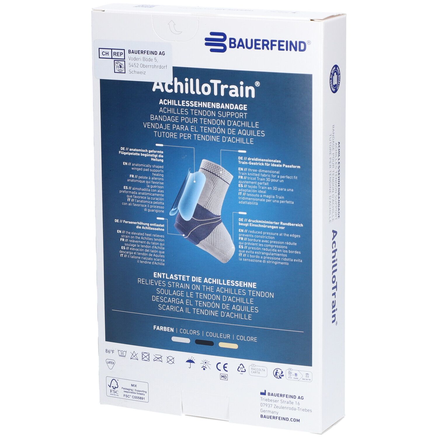 BAUERFEIND AchilloTrain Sprunggelenkbandage rechts Größe 4