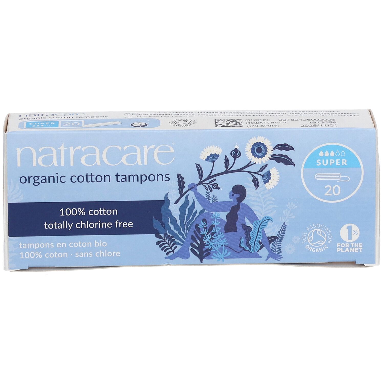 NATRACARE Tampons aus Bio-Baumwolle Super ohne Applikator