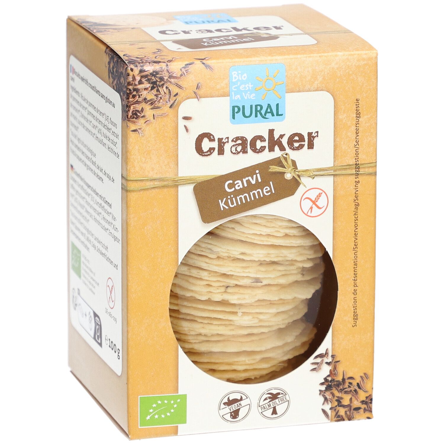 PURAL Glutenfreier Bio-Kümmel-Cracker