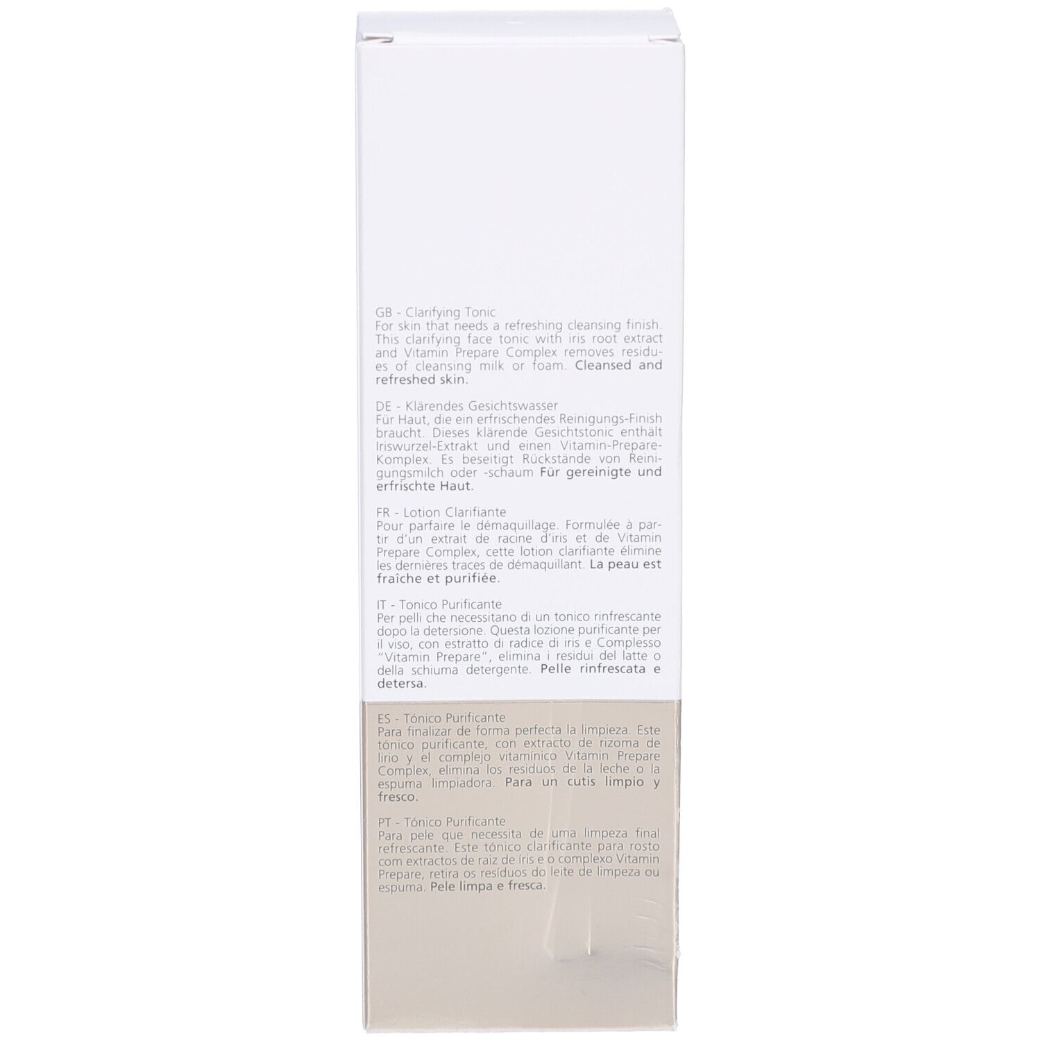 Verpackung. Aufschrift: Juvena, Text in mehreren Sprachen.