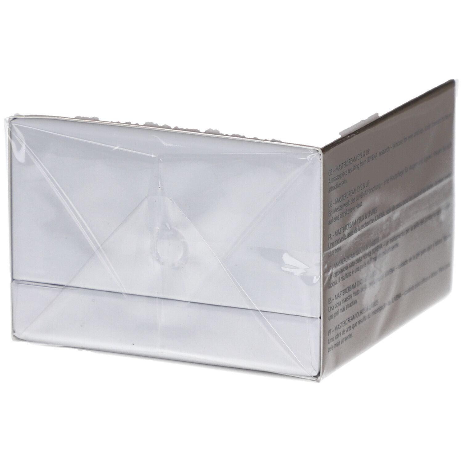 Creme-Glas mit goldfarbenem Deckel. Aufschrift: JUVENA, MasterCream Eye & Lip.