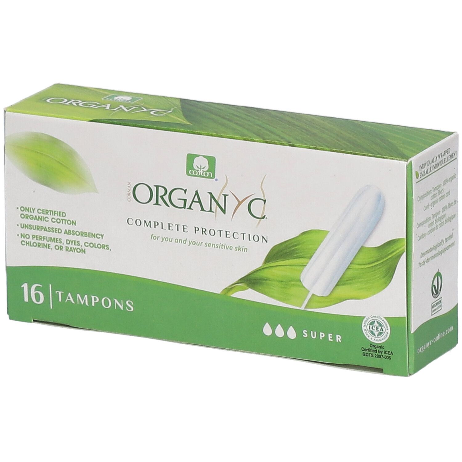 ORGANYC Tampons Super ohne Applikator