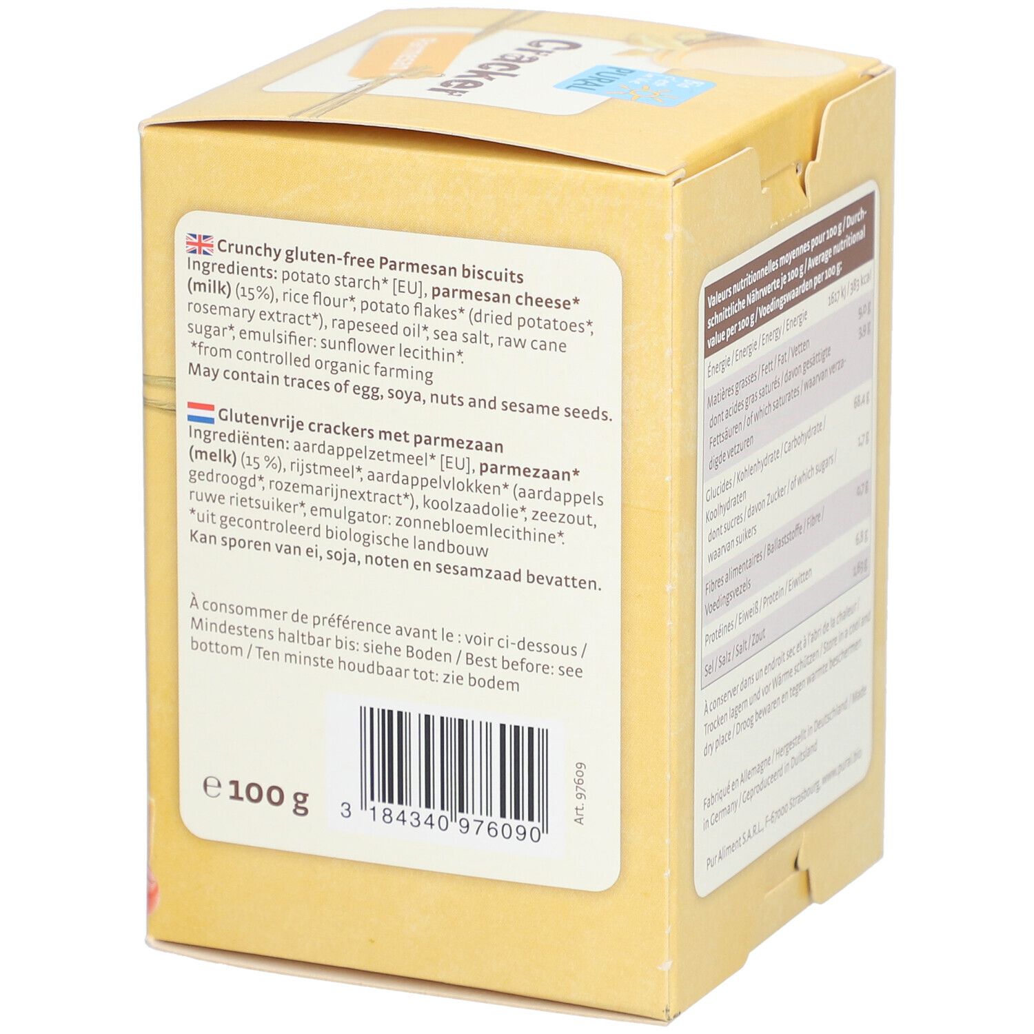 PURAL Glutenfreier Bio-Parmesan-Cracker