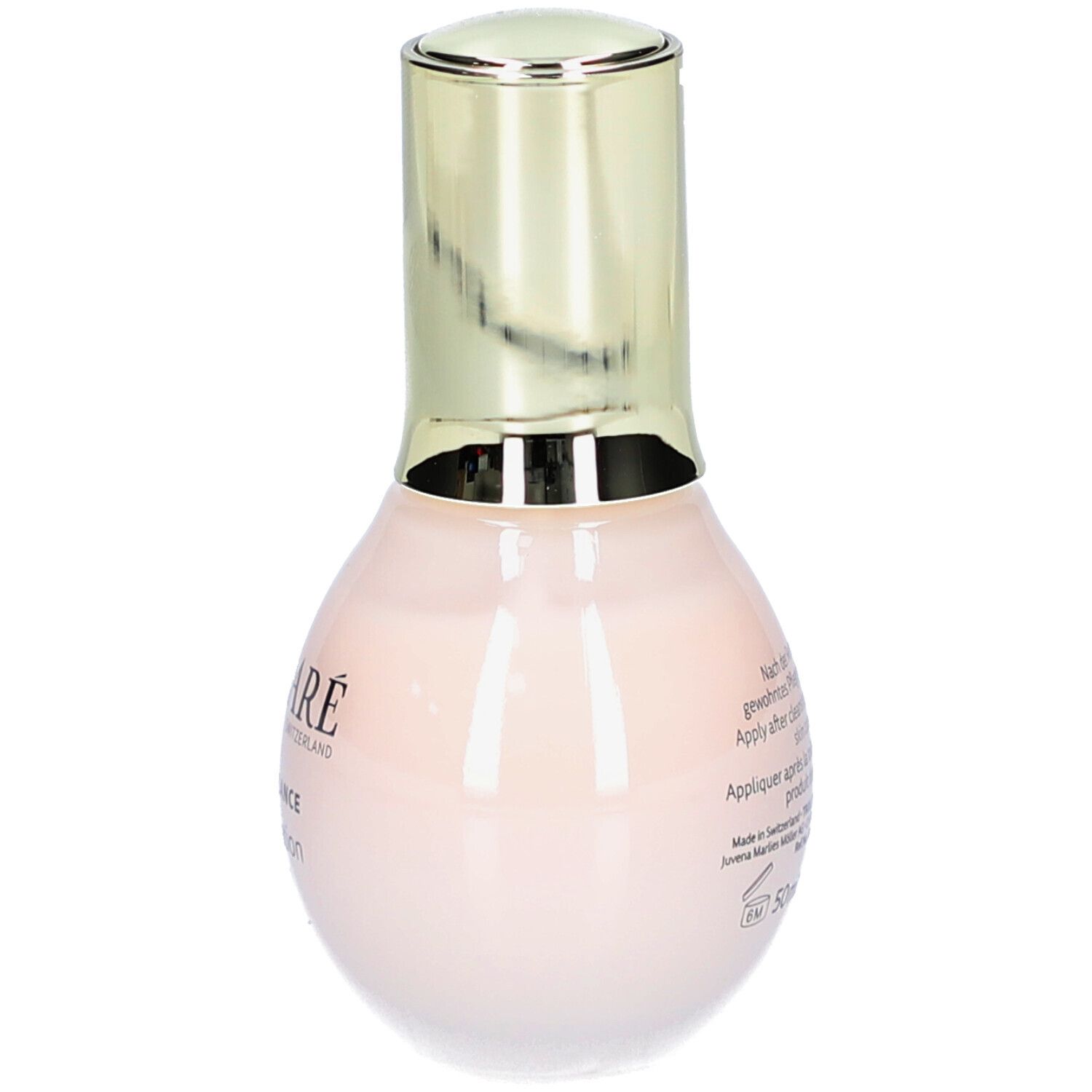 Deklaré Stress Balance Anti-Irritation Serum. Rosa Flasche mit goldfarbenem Deckel. Beschriftung: DECLARÉ, Stress Balance, Anti-Irritation Serum.