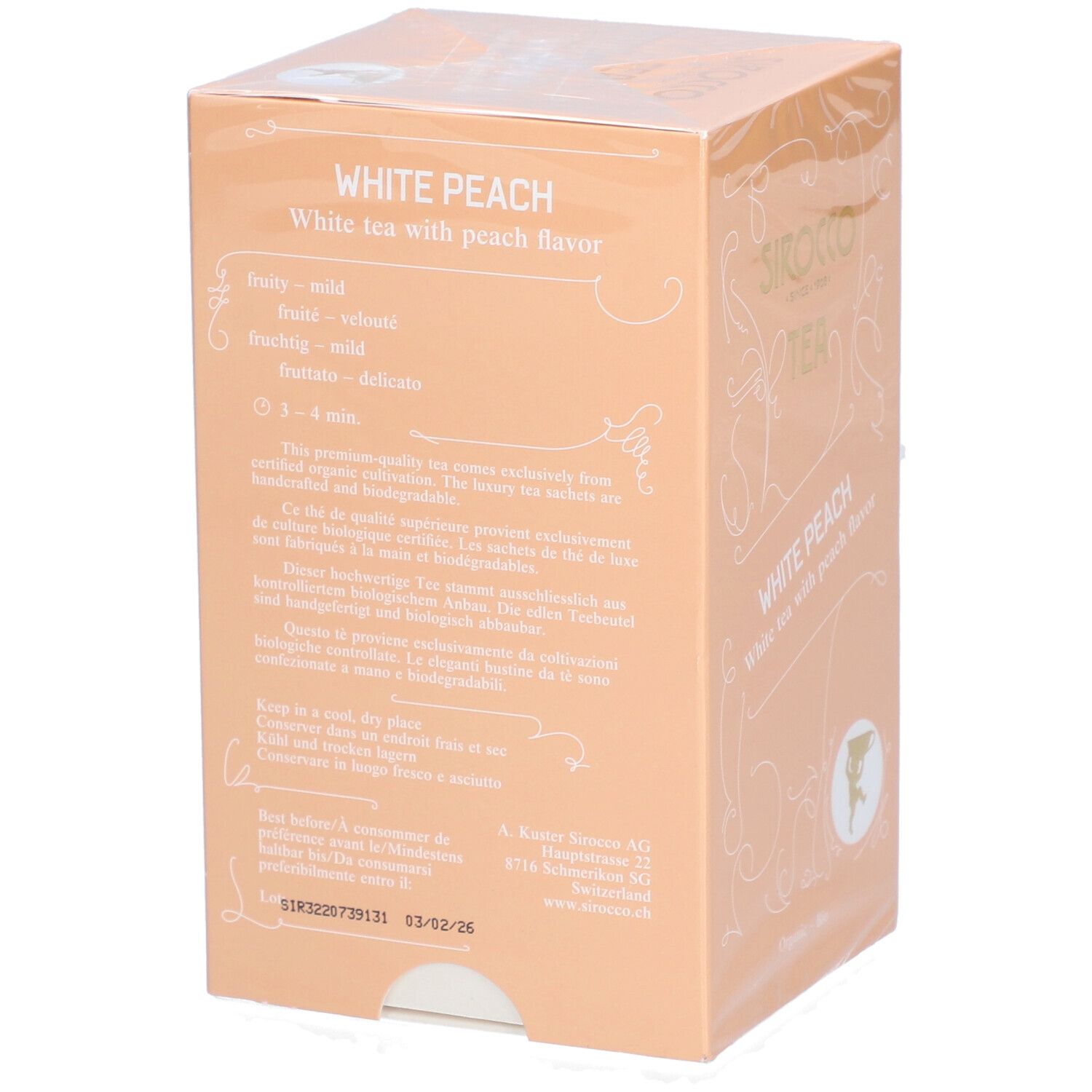 Sirocco Bio Tee White Peach Weißer Tee mit Pfirsich