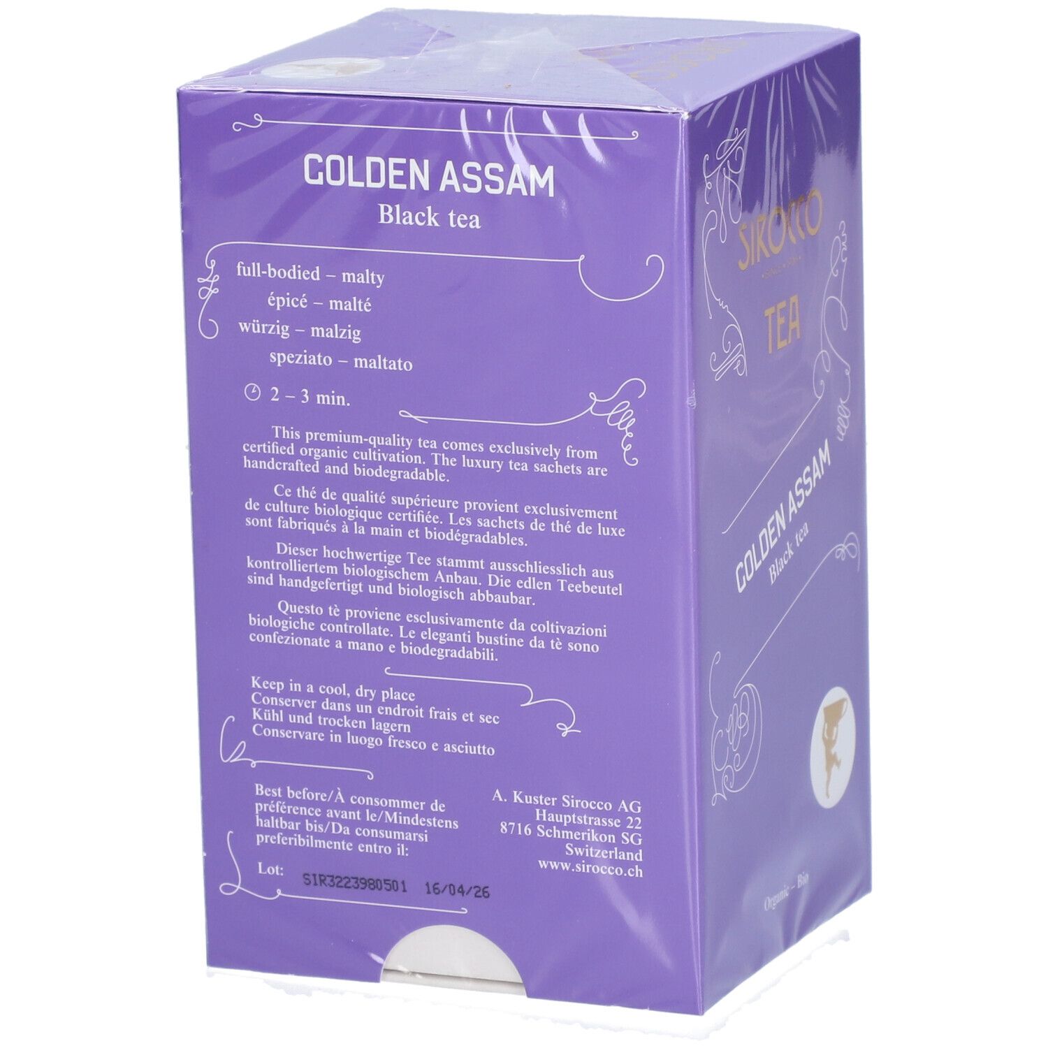 Sirocco Tee Golden Assam indischer Bio Schwarztee